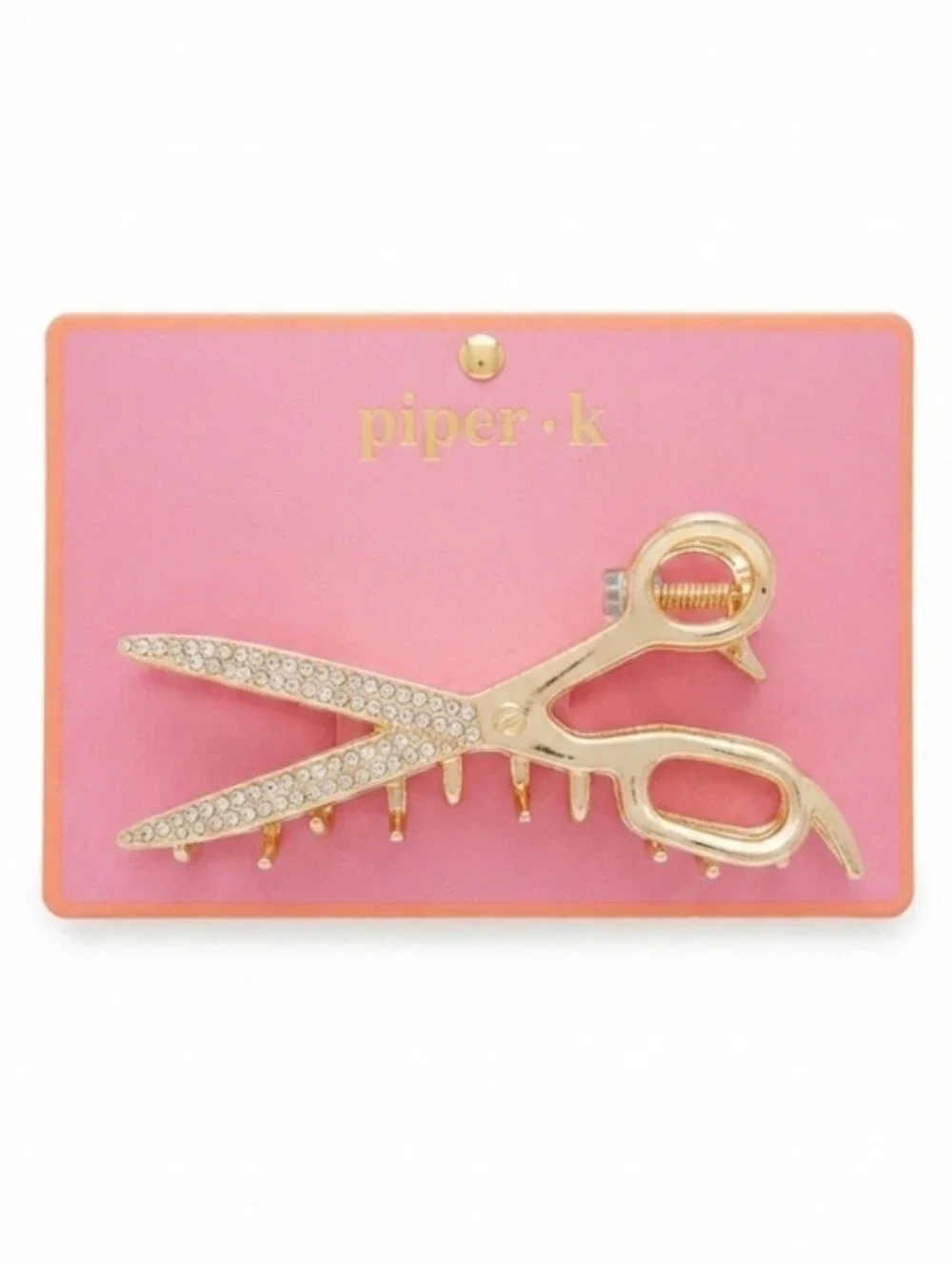 ✂️▪️Piper K ▪️Gold Toned Metal Scissors Hair Claw Clip w Rhinestones